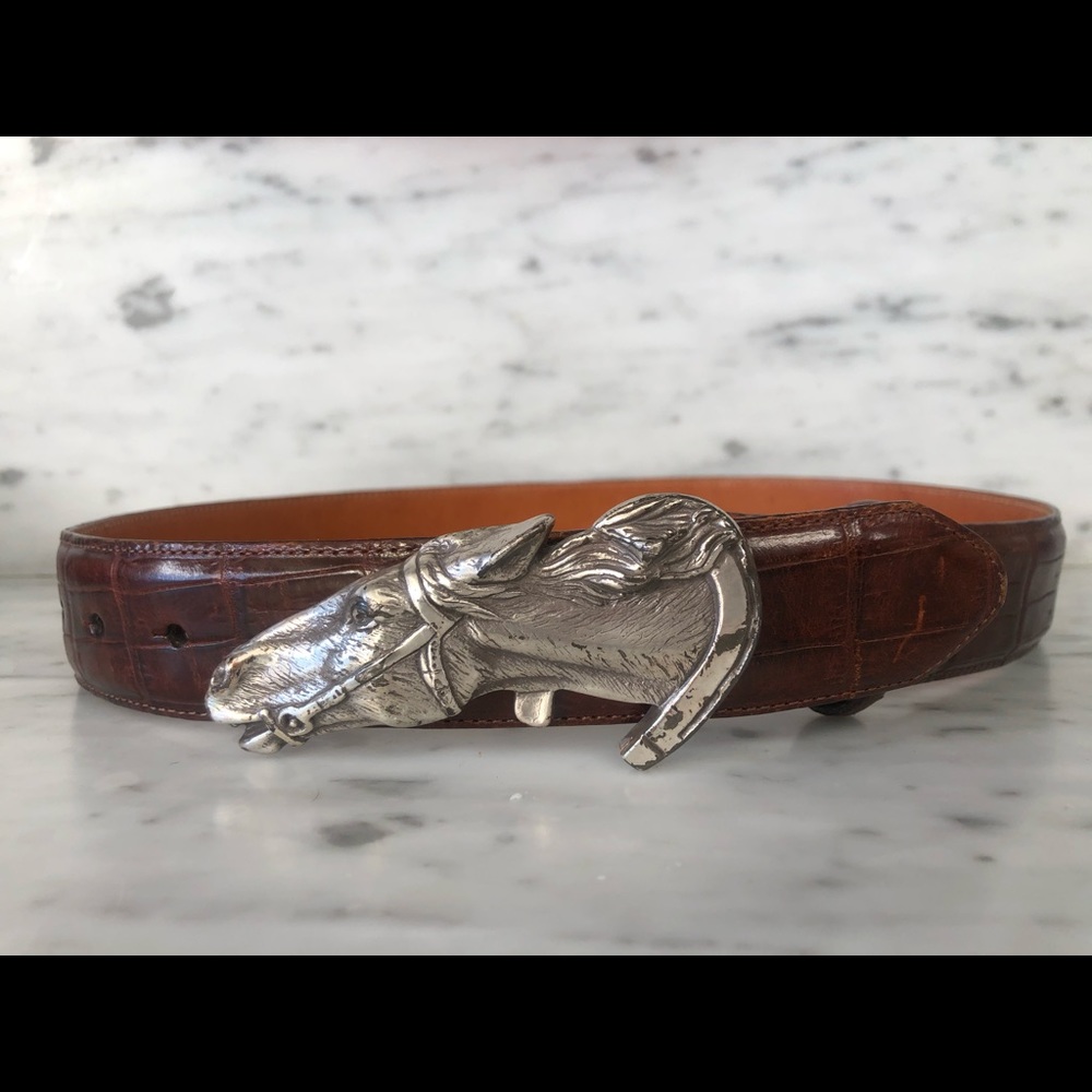 Brighton horse head buckle belt